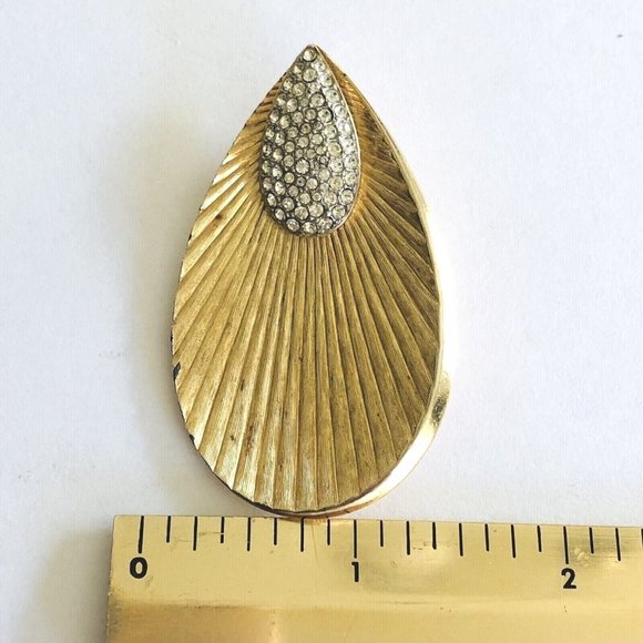 Vintage Marcel Boucher Signed Numbered Feather Eye of Peacock Gold Tone Brooch - Picture 7 of 9